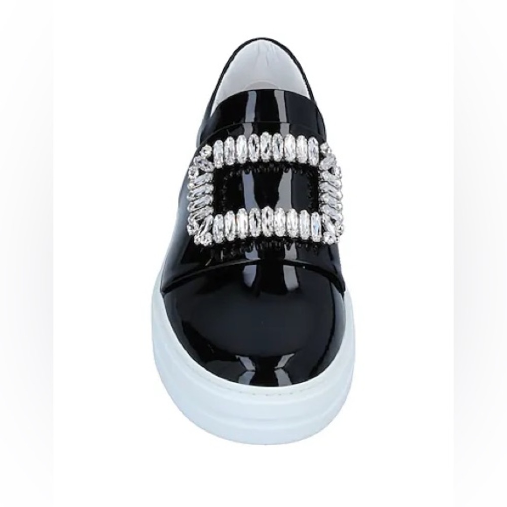 Roger Vivier Black Sneakers with Crystal Detail